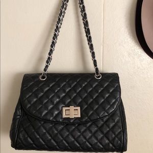 Quilted black shoulder bag/crossbody